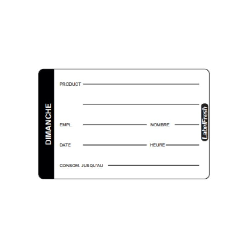 Traceability Label LabelFresh Pro - Sunday - 70 x 45 mm - Pack of 500 - LabelFresh Traceability Label LabelFresh Pro - Sunday - 70 x 45 mm - Pack of 500 - LabelFresh