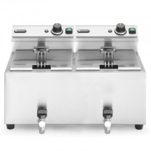 Friteza Mastercook z odtočno pipo - 2 x 8 l