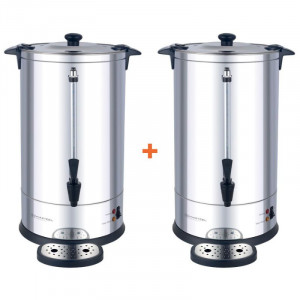 Paket 2 profesionalnih kavnih filtrirnih posod 14 L s trajnim filtrom - 100 skodelic - Dynasteel