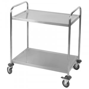 Voziček Inox 2 Police Dynasteel - Profesionalna restavracija. Trden, okreten in robusten.