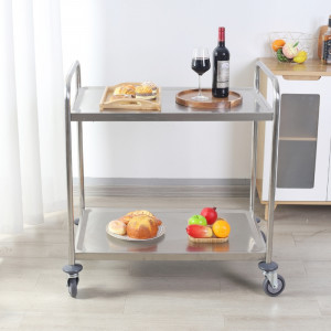 Voziček Inox 2 Police Dynasteel - Profesionalna restavracija. Trden, okreten in robusten.