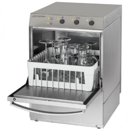 Professional Glass Washer with Rinse Aid Dispenser and Detergent - 35 x 35 cm
