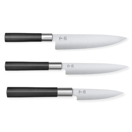 Set treh nožev Wasabi Black - Profesionalno rezanjeNoži Kai Wasabi Black - Japonska natančnost