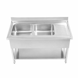 Potopite 2 korita z naslonom in polico - robustna in funkcionalna | Dynasteel