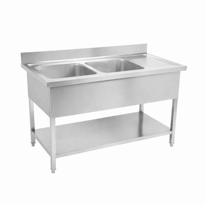 Potopite 2 korita z naslonom in polico - robustna in funkcionalna | Dynasteel