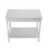 Inox miza s polico - P 600 mm - L 1000 mm - Dynasteel