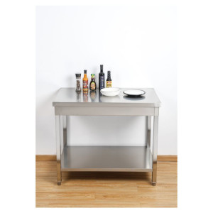Inox miza s polico - P 600 mm - L 1000 mm - Dynasteel