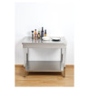 Inox miza s polico - P 600 mm - L 1000 mm - Dynasteel