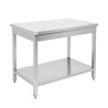 Inox miza s polico - P 600 mm - L 1000 mm - Dynasteel