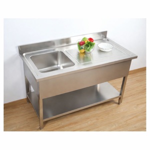 Potopni umivalnik 1 s hrbtnim naslonom in polico - L 1000 x P 700 mm - Dynasteel