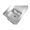Potopni umivalnik 1 z naslonom in polico - L 1000 x P 700 mm - Dynasteel