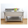 Potopite 1 korito z naslonom in polico - L 1200 x P 700 mm | Dynasteel