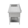 Potopite 1 korito z naslonom in polico - L 1200 x P 700 mm | Dynasteel