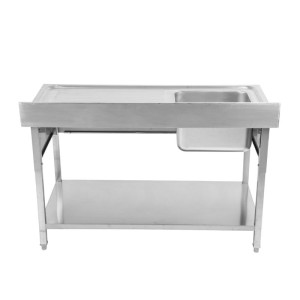 Potopna 1 korito z naslonom in spodnjo polico - L 1000 x P 600 mm - Dynasteel