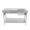 Potopna 1 korito z naslonom in spodnjo polico - L 1000 x P 600 mm - Dynasteel