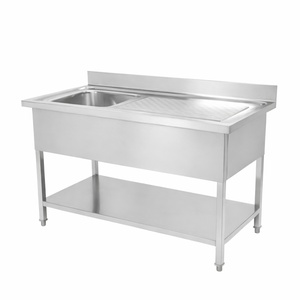 Potopna korita 1 s hrbtnim naslonom in spodnjo polico - L 1000 x P 600 mm - Dynasteel