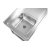 Potopni umivalnik 1 s hrbtnim naslonom in polico - L 1200 x P 600 mm - Dynasteel