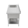 Potopni umivalnik 1 s hrbtnim naslonom in polico - L 1200 x P 600 mm - Dynasteel