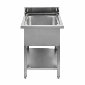 Potopite 1 korito z naslonom in polico - L 600 x P 600 mm - Dynasteel