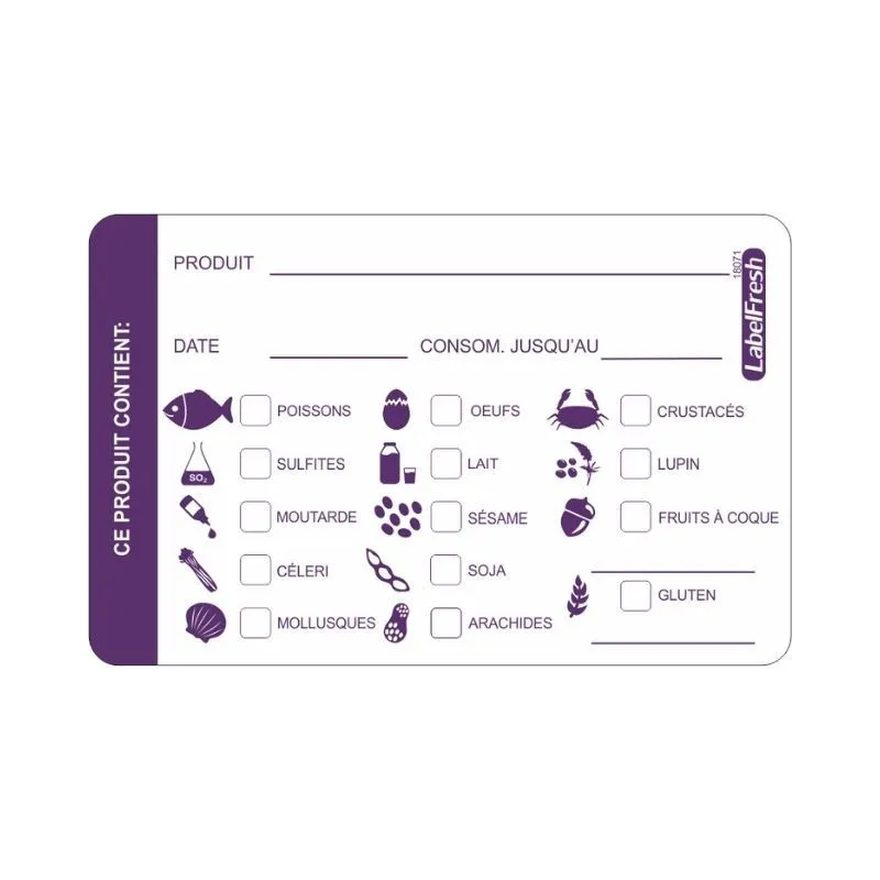 Etiketa za več alergenov LabelFresh Alergeni - 70 x 45 mm - Paket 500