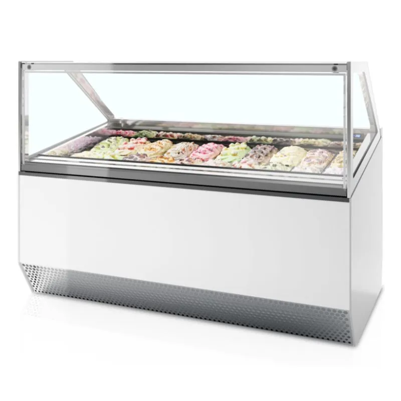 Ventilirana vitrinska omara za sladoled z ravno sprednjo stranjo - 20 x 5 L