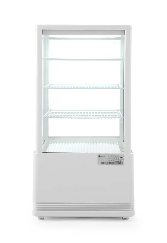 Hladilna vitrina bela s 4 steklenimi stranicami - 68 L