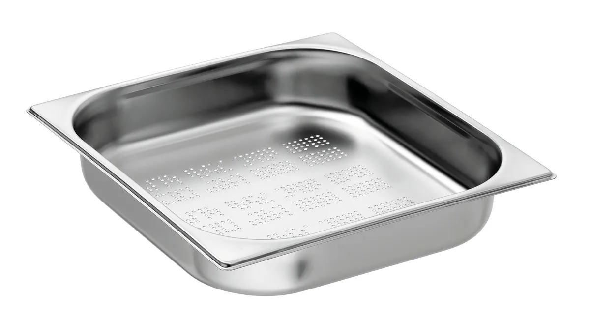Bak Gastro GN 2/3 s perforacijami iz nerjavečega jekla - Globina 65 mm - 5,5 L