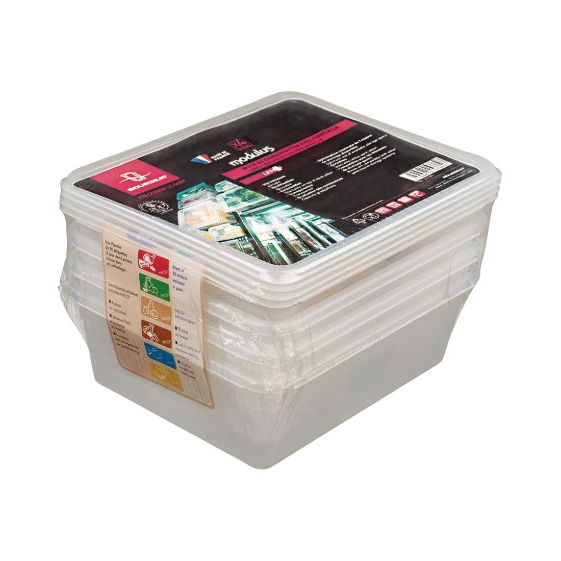Škatla za shranjevanje GN 1/2 za intenzivno uporabo - 7,5 L - Komplet 4