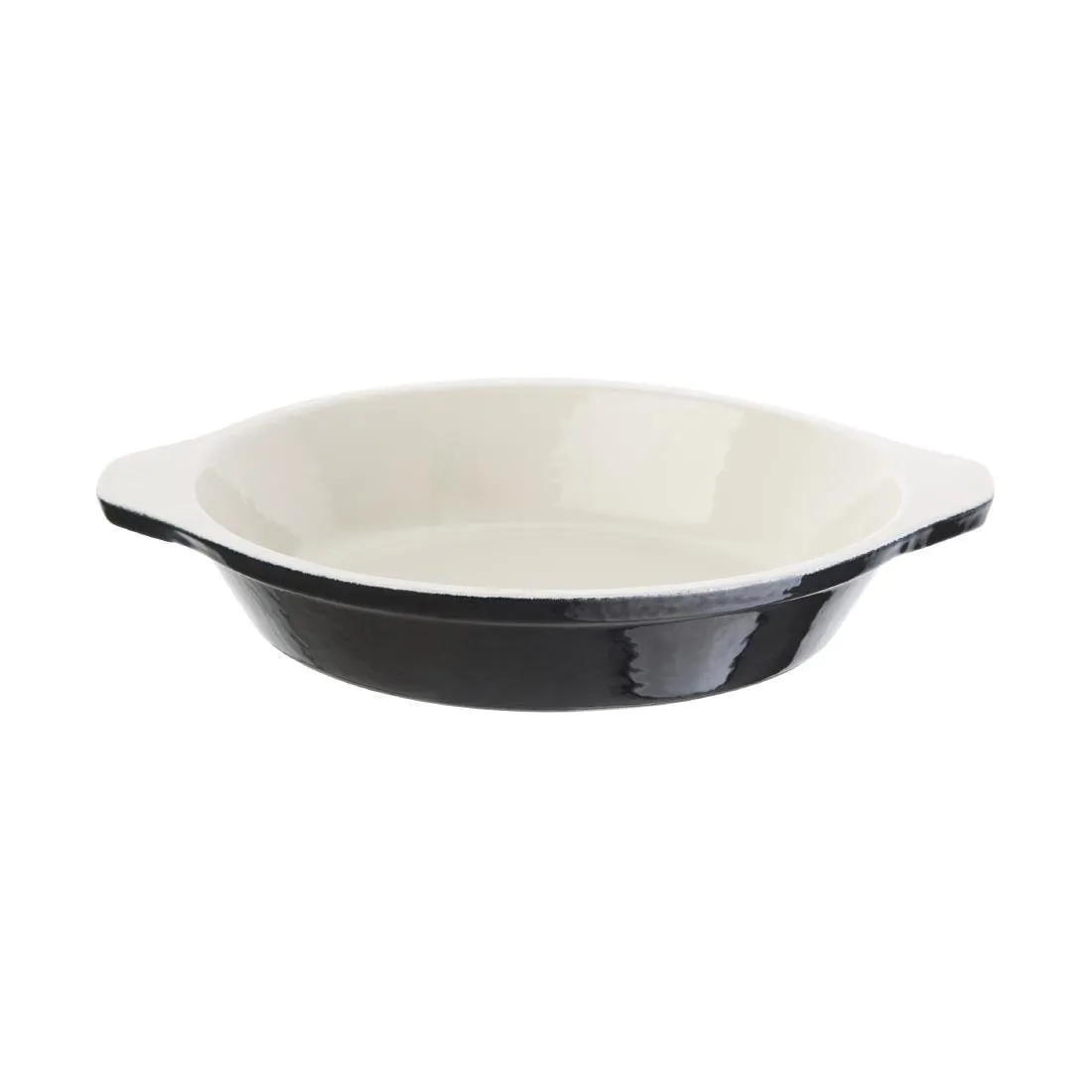 Črna okrogla posoda za gratiniranje - 400 ml