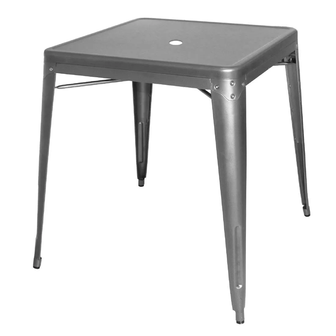 Miza kvadratna iz sivega kovinskega jekla - Š 668 x G 668 mm