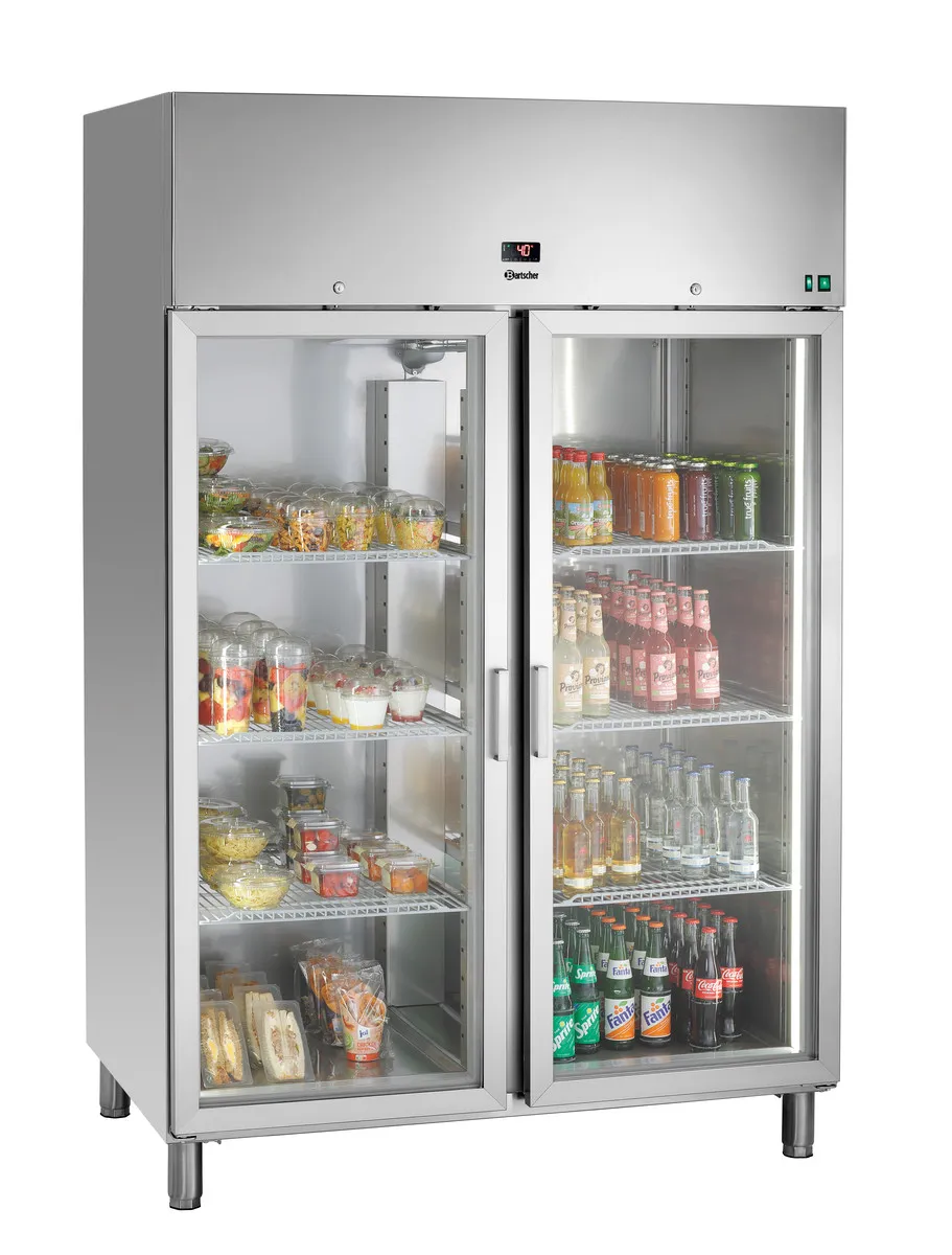 Zastekljena Hladilna Omara Inox - 922 L