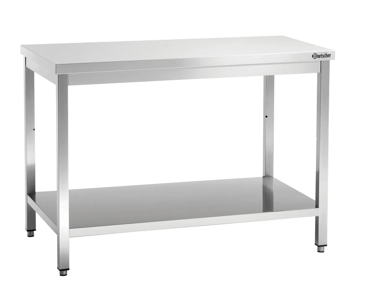 Inox delovna miza s spodnjo polico - P 700 mm - L 1400 mm
