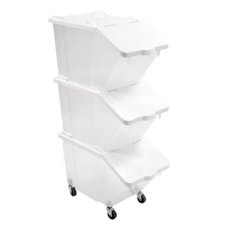 Komplet 3 posod za sestavine 30L + pokrovi + 4 kolesa