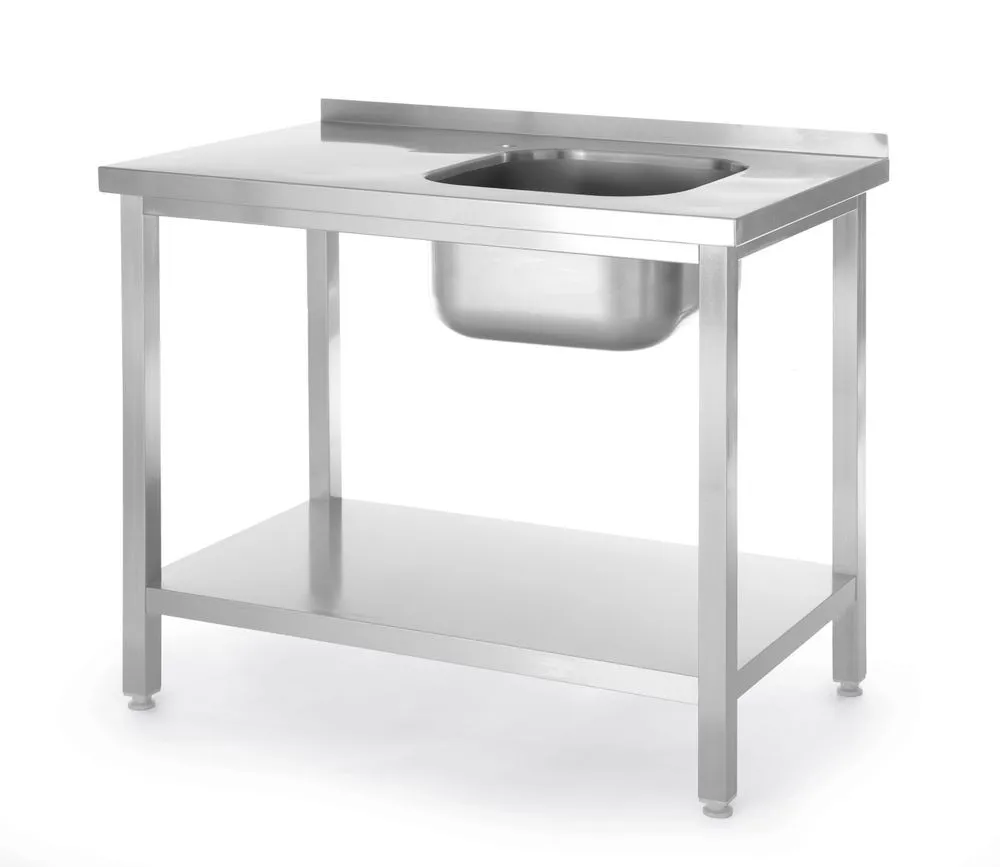 Pomivalna Miza z 1 Koritom na Levi Kitchen Line s Polico - P 600 x L 1000 mm