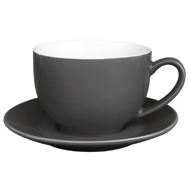 Tasse Cappuccino Grise 340Ml - Lot De 12