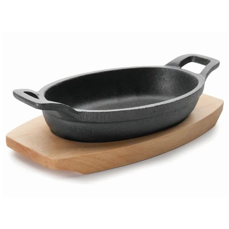 Lonec Oval Magma z leseno podlago - 300 ml