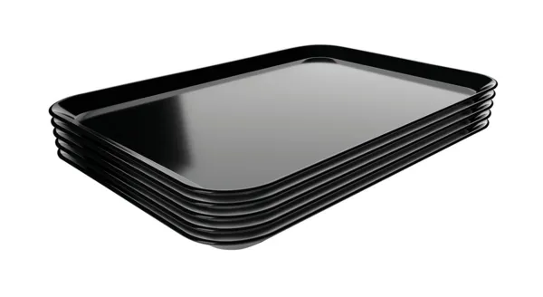 Črni melaminski pladenj - D 240 x Š 350 x V 17 mm - Komplet 5