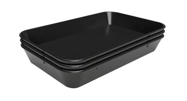 Črni melaminski predstavitveni pladenj - D 280 x Š 420 x V 60 mm - Komplet 3 kosov