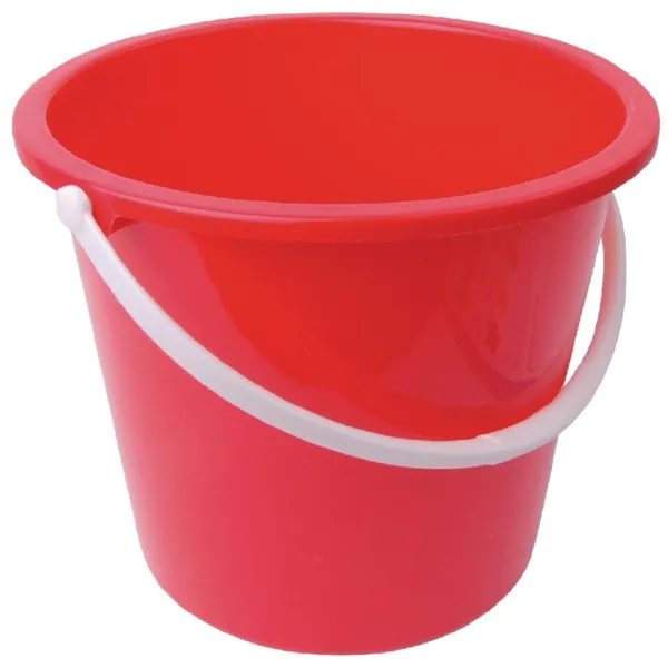 Okrogla plastična rdeča vedro 10 L