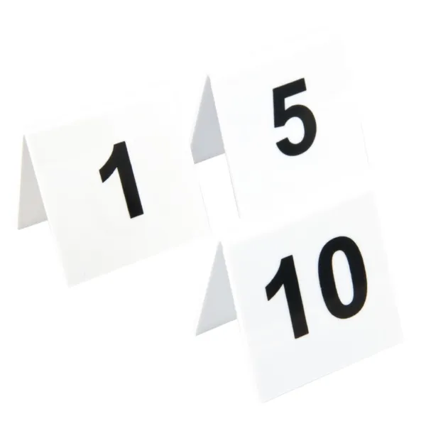 Set številk za mize iz plastike od 1 do 10