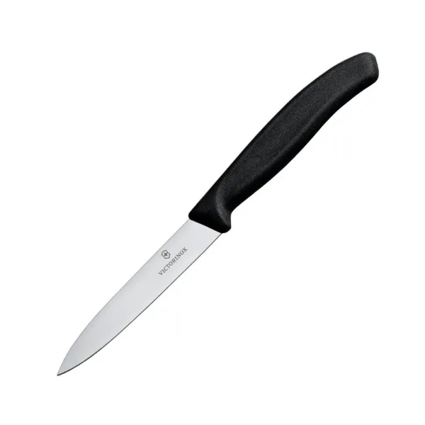 Nož za kuhinjo s konico, črna, 10 cm
