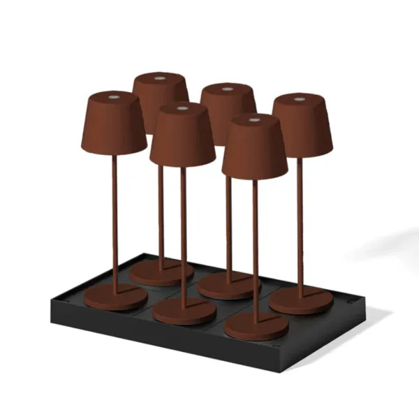 Kelly Vintage LED Touch Namizna Svetilka s Polnilno Ploščo - Komplet 6