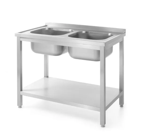 Pomivalna Miza z 2 Koritoma Profi Line s Polico - P 600 x L 1000 mm