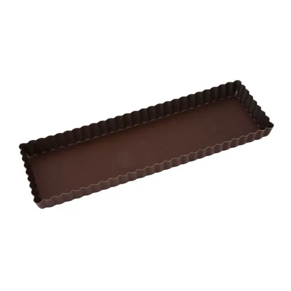 Rebrasti pravokotni model za pite z dnom - 350 x 110 mm
