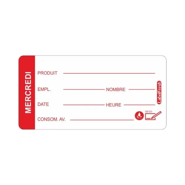 Etiketa za Sledljivost LabelFresh Soluble Pro - Sreda - 60 x 30 mm - Komplet 250 kosov